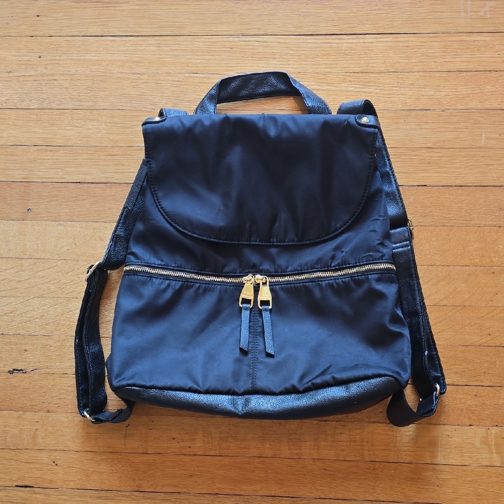 Steve Madden, BSPENCER, Black Nylon Flap Backpack, GUC, OS